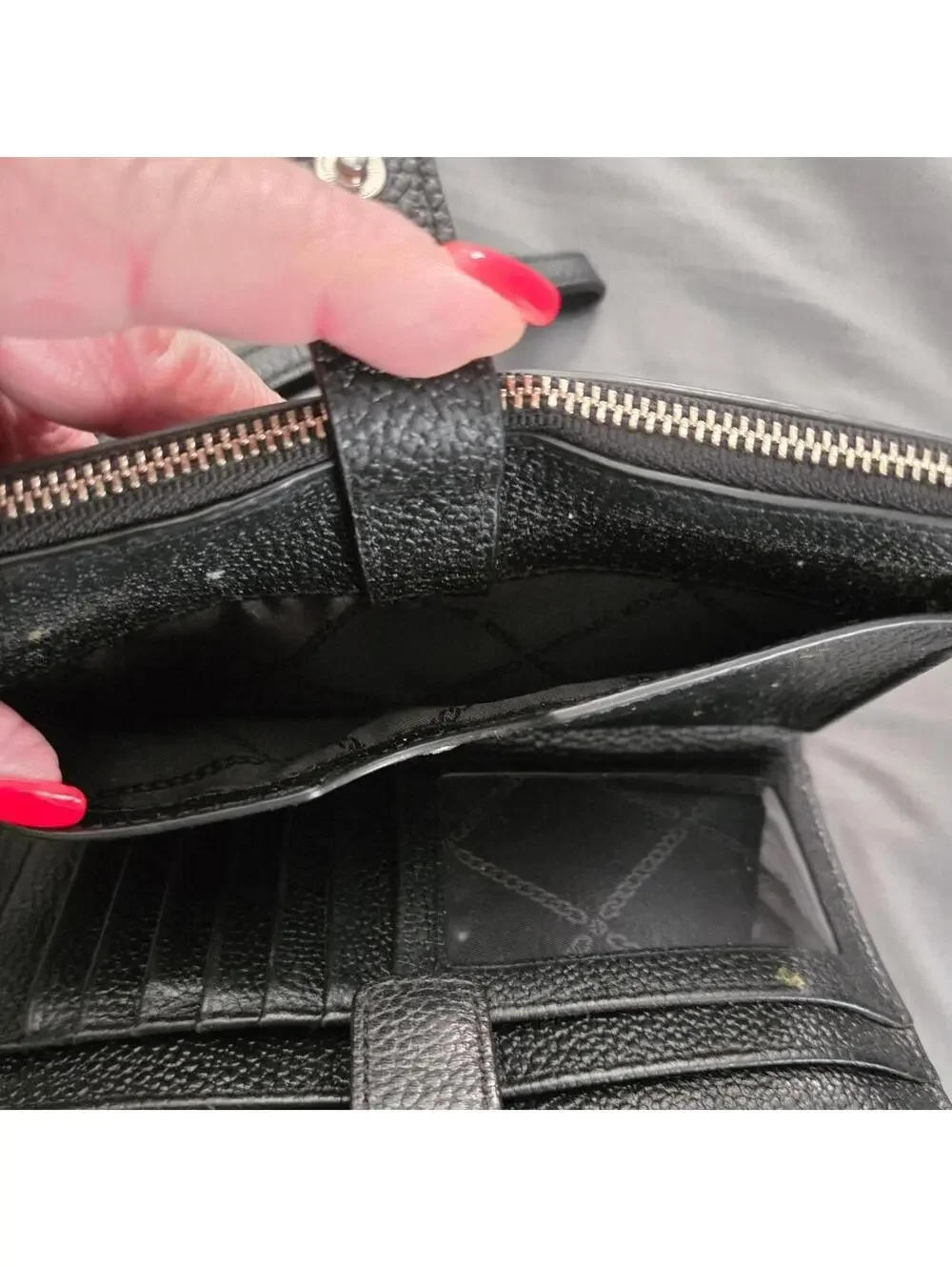 Michael Kors Black Leather Wristlet Wallet